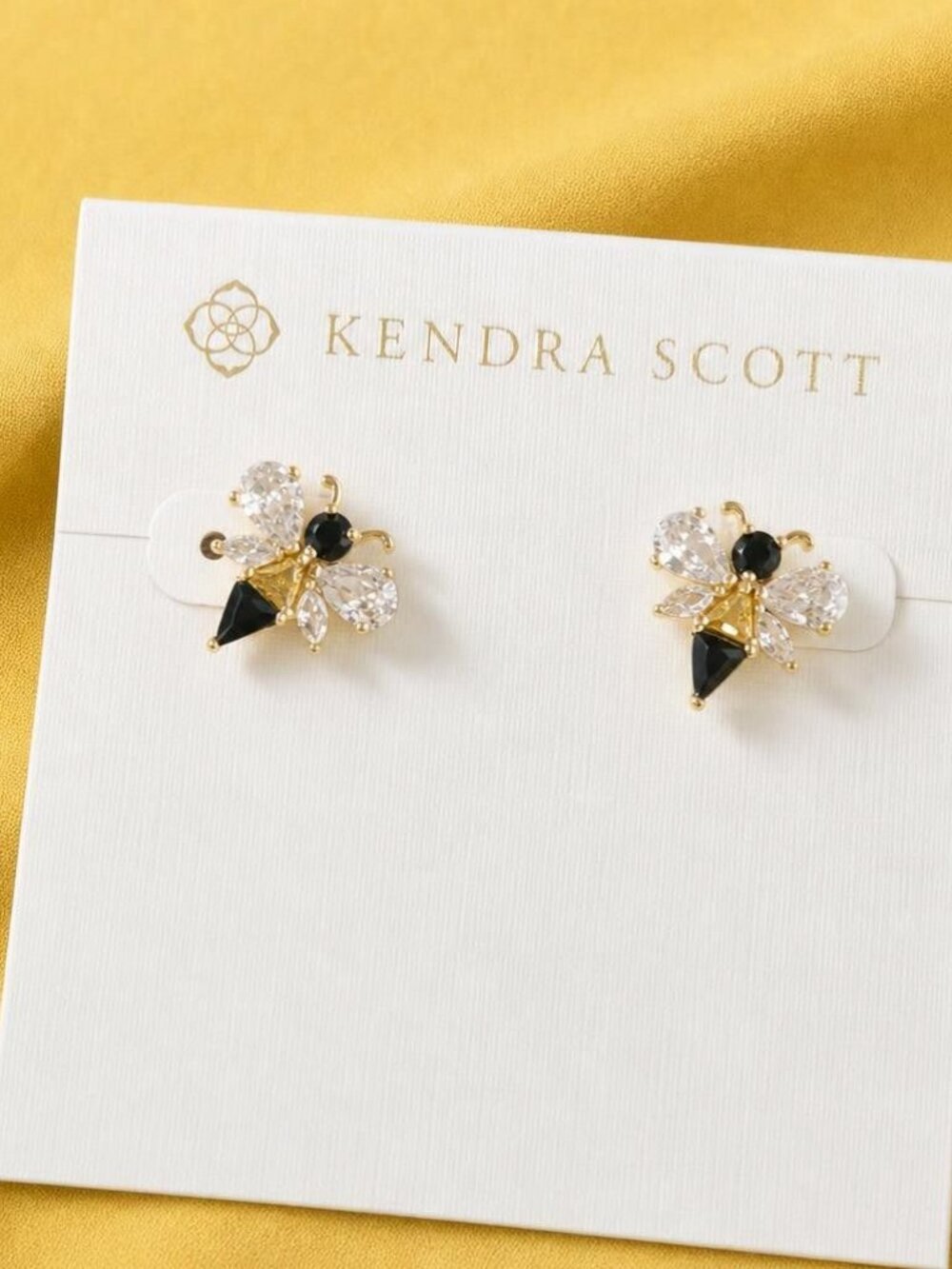 Kendra Scott Bee Gold Crystal Stud Earrings